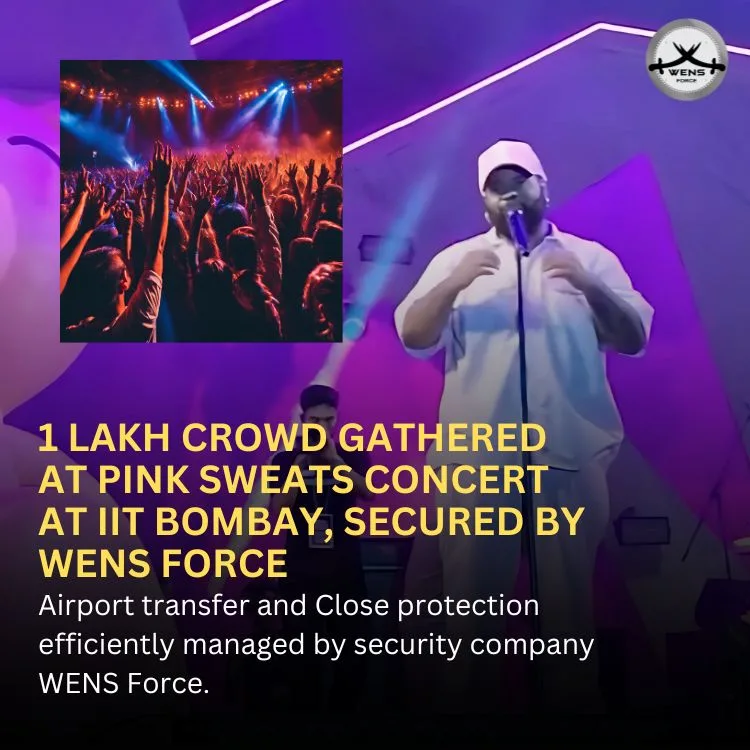 Airport transfer and Close protection service in India by WENS Force given to American singer Pink Sweats.