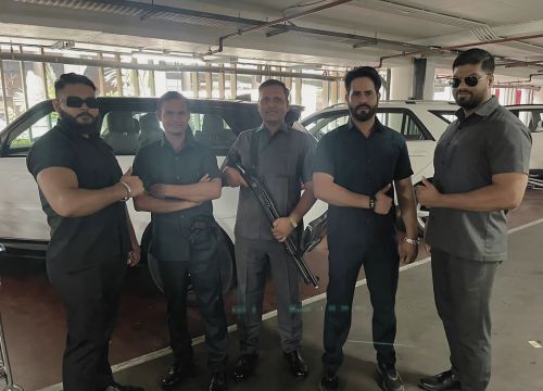 WENS Force personal bodyguards with gun in India.